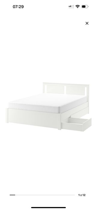 Łóżko białe ikea 160x200