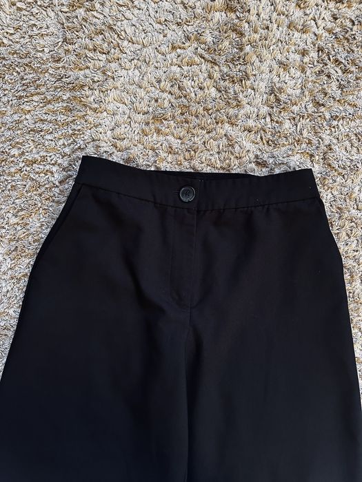 Черные брюки с широкими штанинами широкие штаны палаццо широкі штани