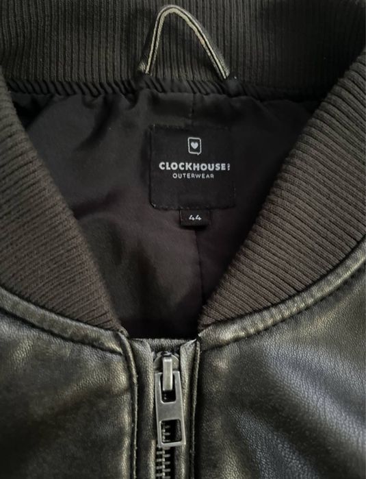 Шкіряна куртка бомбер Clockhouse M | Кожанка y2k grunge casual opium