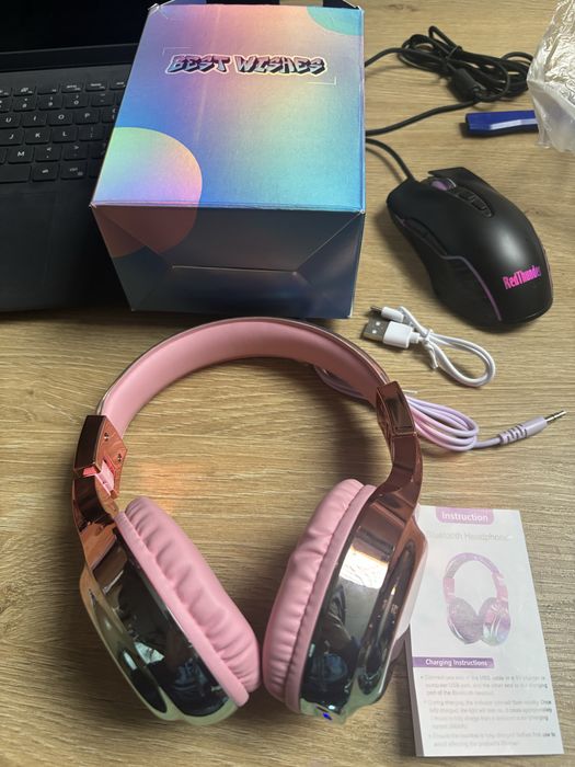 Słuchawki bluetooth jyps dla dzieci różowe