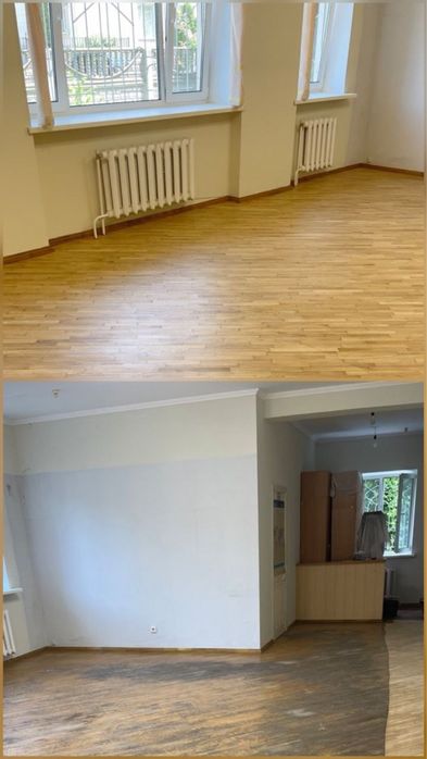 Паркетные работы,шлифовка циклевка паркета,доски.