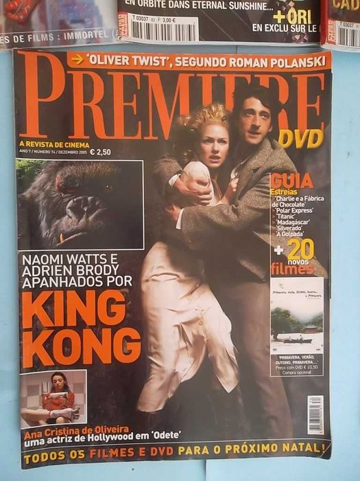 8 Revistas de cinema. Set, Premiére, Ciné Live. Preço do lote.
