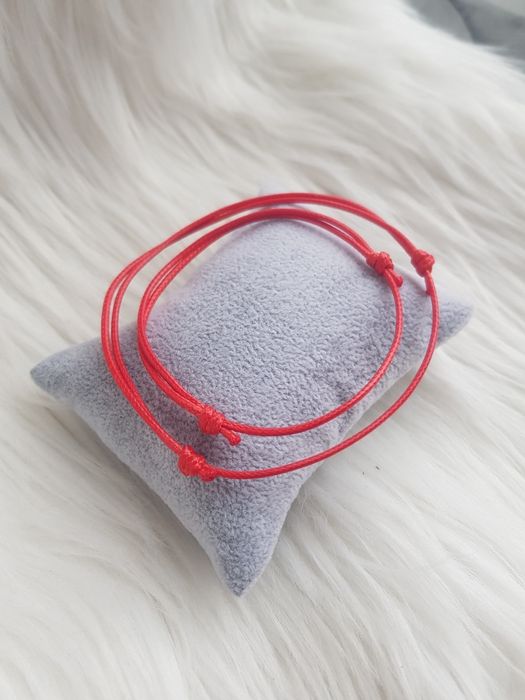 Bransoletki dla par sznurkowe czerwone baza