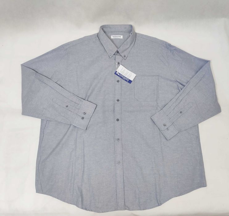 Koszula męska bawełniana szara PLUS SIZE 51/52 5XL MK0050 TAILLISSIME