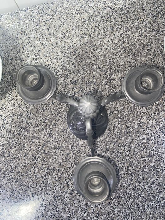 Castiçal estanho puro 95% novo