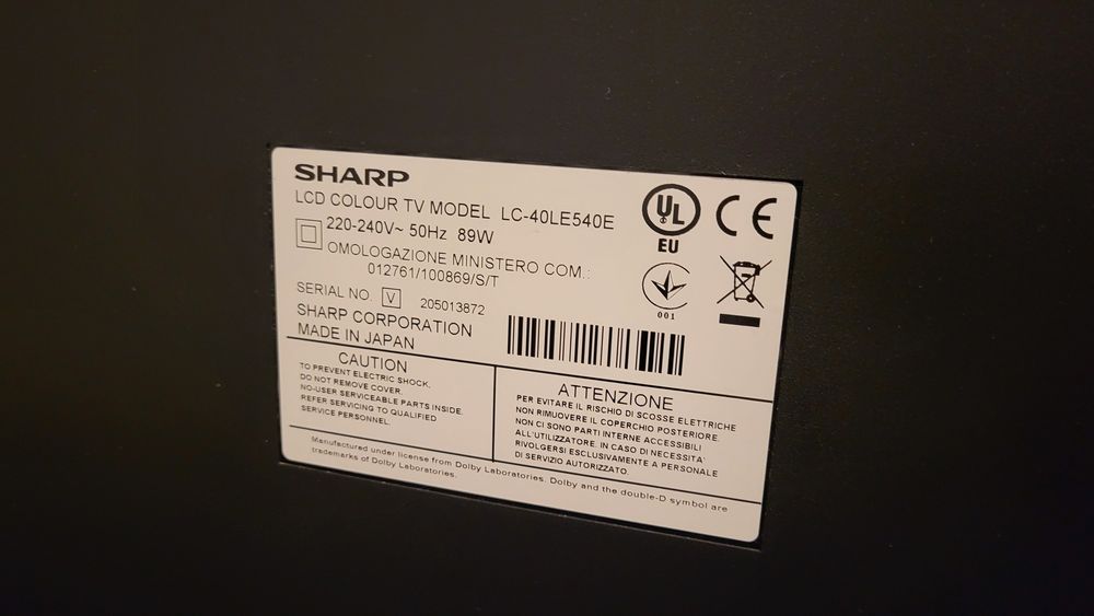 telewizor sharp LC-40LE540E uszkodzony