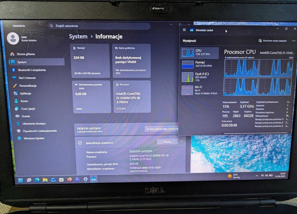 Notebook Dell Latitude E5530 i5, 8GB, SSD 240GB, FHD, Win11, WWAN