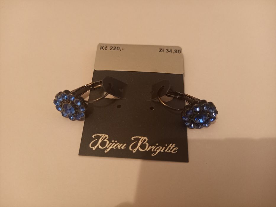 śliczne, eleganckie, granatowe KOLCZYKI - Bijou Brigitte, NOWE!