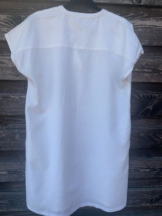 Белое легкое платье (лен вискоза)