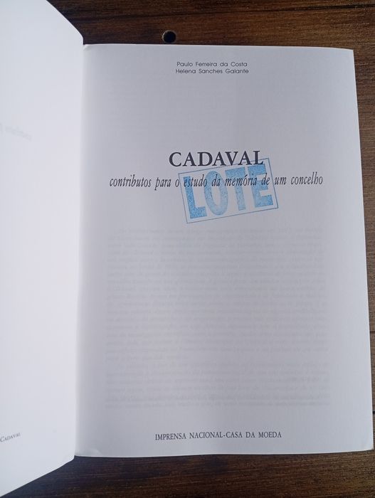livro "Cadaval: Contributos para o Estudo da Memória de um Concelho"