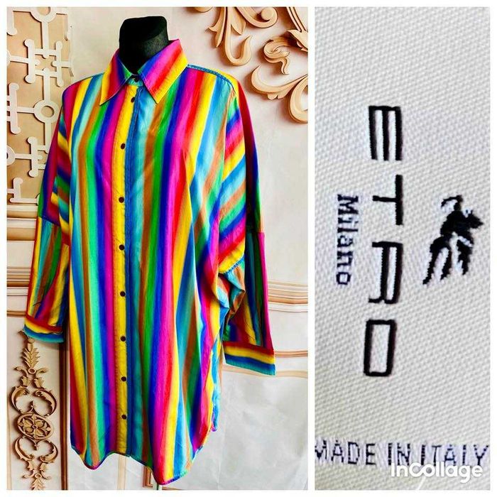 ETRO MILANO fantazyjna markowa długa koszula r. 42