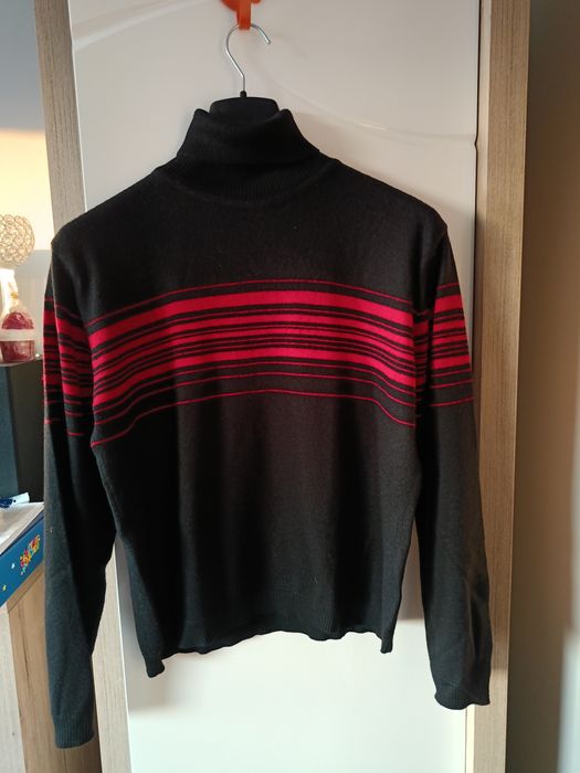 Wełniany czarny golf damski rozmiar L