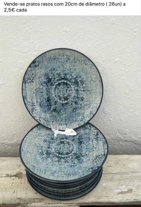 Pratos rasos com 20cm diametro