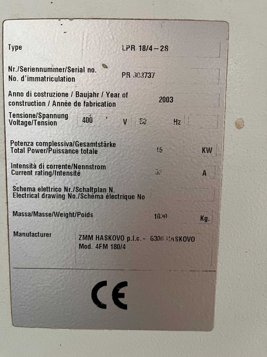 Strugarka czterostronna Lazzari LPR 180/4 - 2S