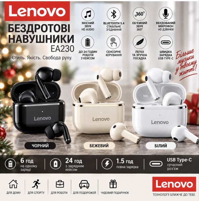 Бездротові навушники Lenovo EA230