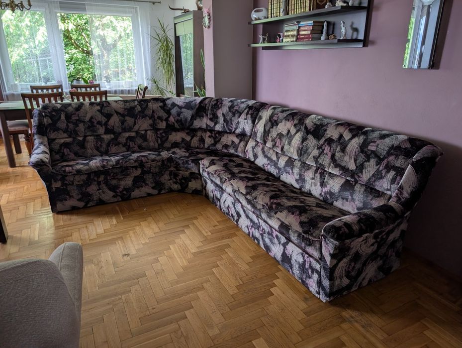 Kanapa rogowa wzór retro 250x200cm