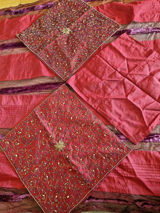 Cortina e capas de almofada