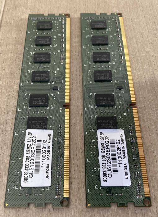 Unifosa DDR3 RAM 2GB PC3-10600U GDDR3 1333 MHz