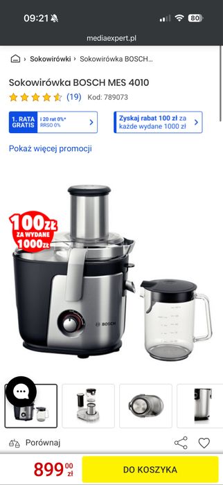 Sokowirówka Bosch Mes 4010 JAK NOWA
