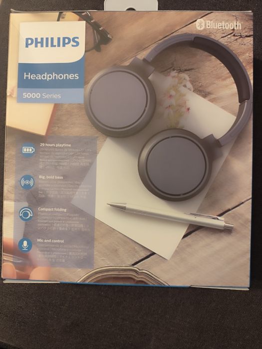 Słuchawki bezprzewodowe nauszne PHILIPS TAH5205 czarne nowe