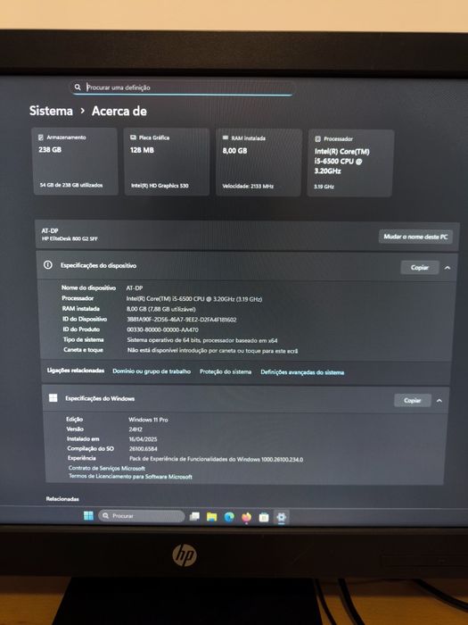 HP EliteDesk 800 G2 | i5 | 8GB RAM | SSD 256GB | Windows 11