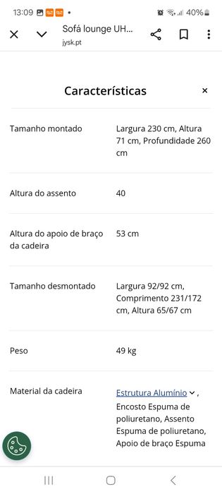 Sofás exterior para varanda ou jardi.