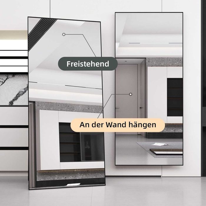 Nowe duże czarne lustro / lusterko / stojące / wiszące /80x180cm!R240!