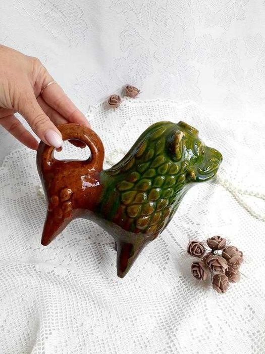 Чудо-Лев винтаж Опошня обливная керамика опішнянська майолика подарок