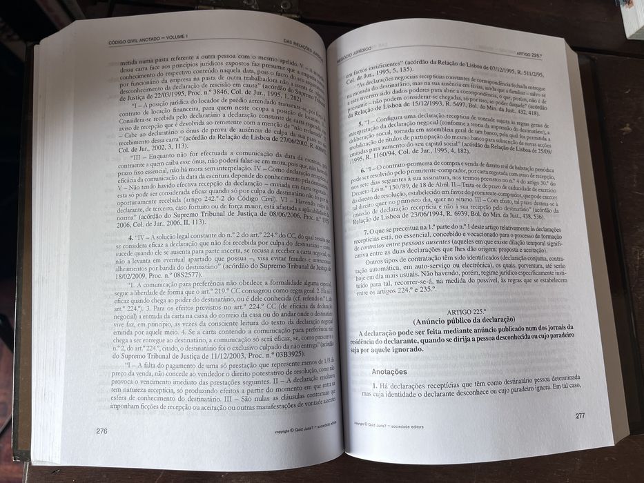 Código Civil Anotado Volume 1