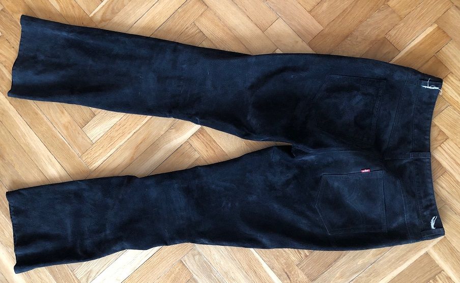 Spodnie Levis - skórzane W28/L34 - czarne damskie zamszowe