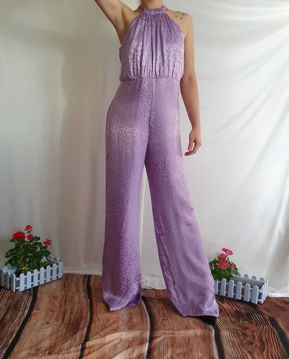 Kombinezon Damski Koktajlowy Liliowy Lady Pipa L 40 M 38