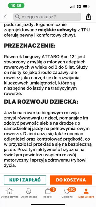 Rowerek biegowy dla dziewczynki
