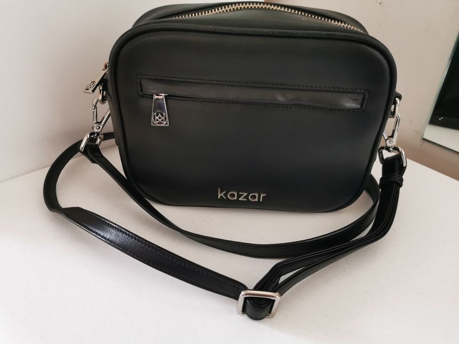 Billie KAZAR skórzana torebka listonoszka srebrne okucia