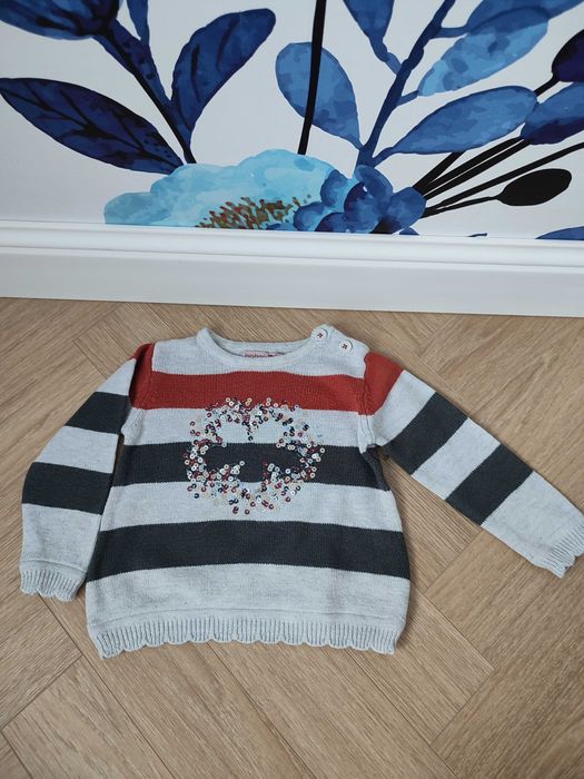 Zestaw ubrań dla dziewczynki, bluza, jeansy, rozmiar 80.