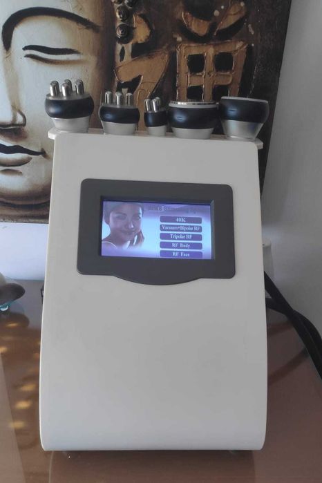Máquina de Estética 5 em 1 (40K Cavitação, RF, Vácuo) nova nunca usada