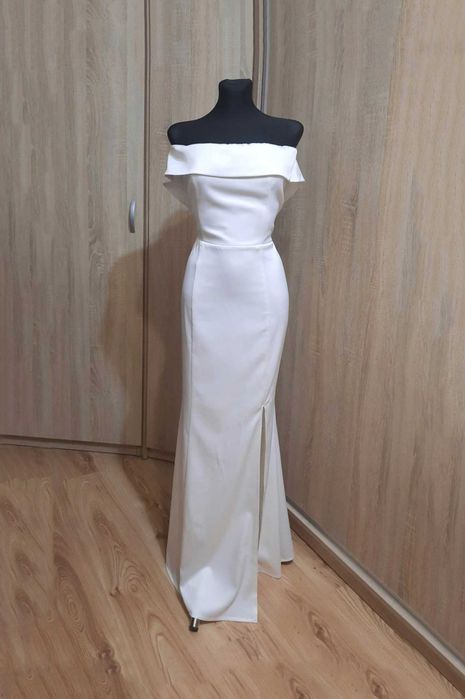 hiszpanka maxi bardot z rozcięciem  poprawiny ślub LITTLE MISTRESS