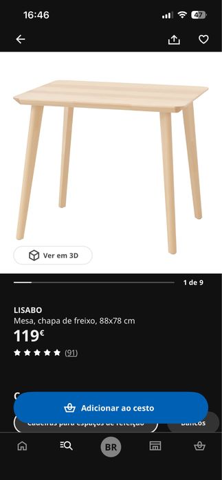 Mesa de jantar com 2 cadeiras - LISABO