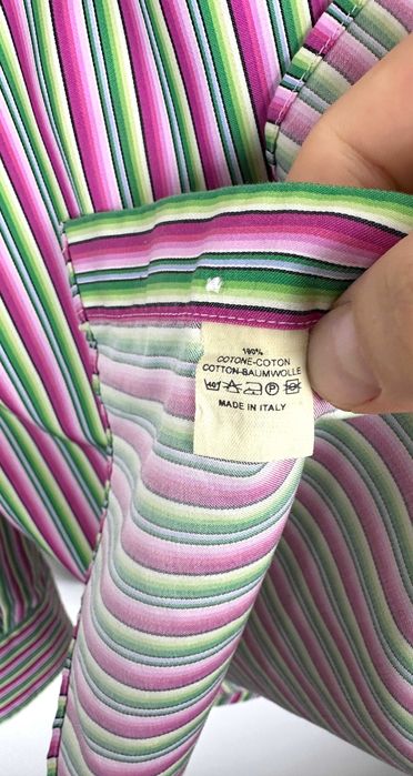 Koszula męska ETRO MILANO Italy Paski kolorowa r. 41 (L)