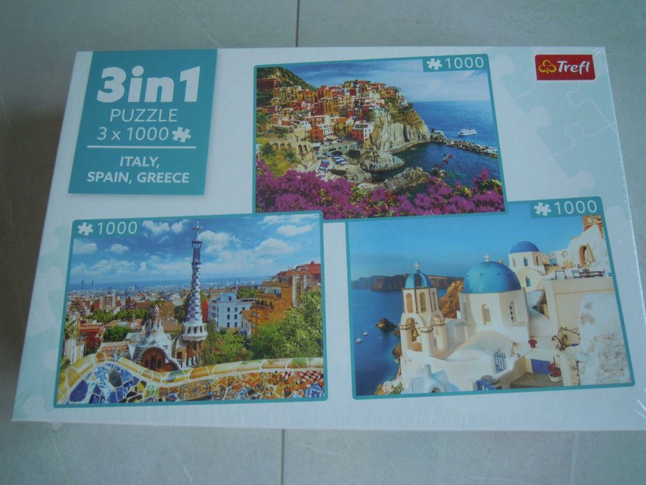 puzzle trefl nowe 3w1 1000 santorini barcelona cinque terre
