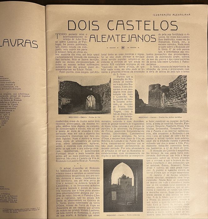 RARIDADE revista Ilustracao Alentejana 1929 n6 Vila de Redondo