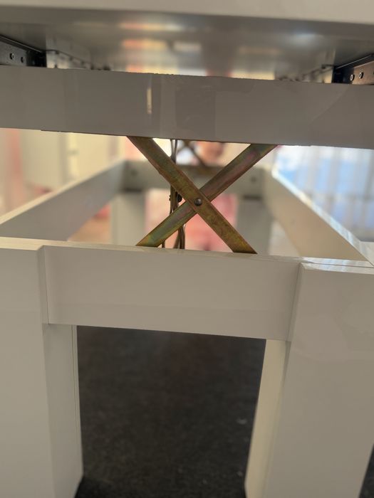 Biała ława lakierowana stolik stół rozkładana  połsk