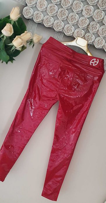 Spódnie  jeans lateks czerwone Amnesia