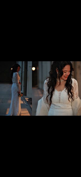 Suknia ślubna biała syrenka dluga S-M