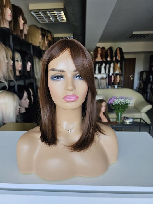 NOWOŚĆ topper Nel kasztanowy brąz 42 cm naturalny efekt uzupełnienie