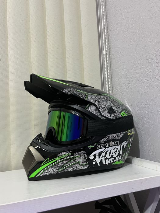 Кросовий мотошолом, шолом для ендуро, шлем для мопеда, оффроуд, хард