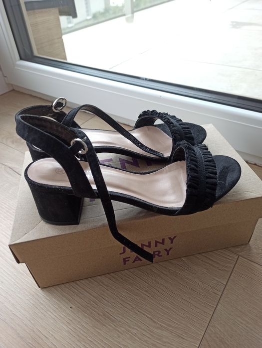 Sandałki czarne damskie