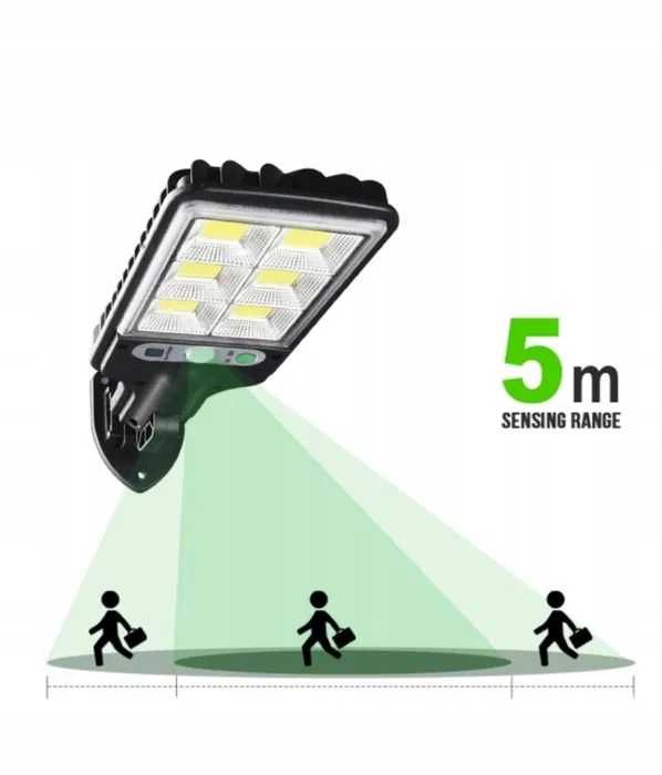 Lampa Solarna Zewnętrzna Czujnik Ruchu Zmierzchu