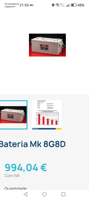 Bateria solares MK 225 AH 60% abaixo do preço habitual