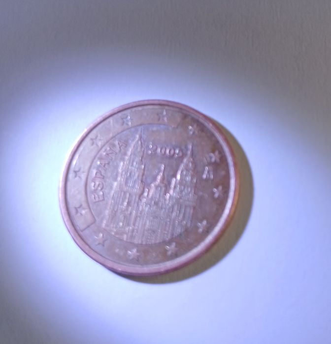 Moneta 5 eurocent z hiszpanii z defektem
