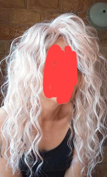 Nowy afro topper różany blond 45cm